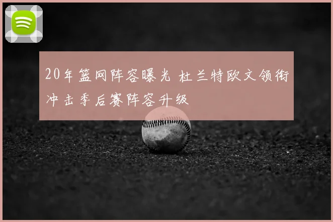 20年篮网阵容曝光 杜兰特欧文领衔冲击季后赛阵容升级